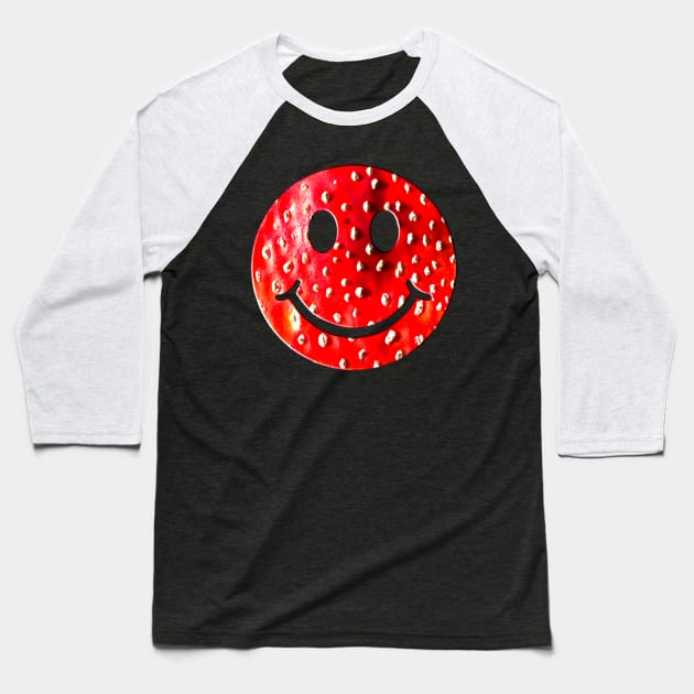 agaric smiley Baseball T-Shirt by filippob